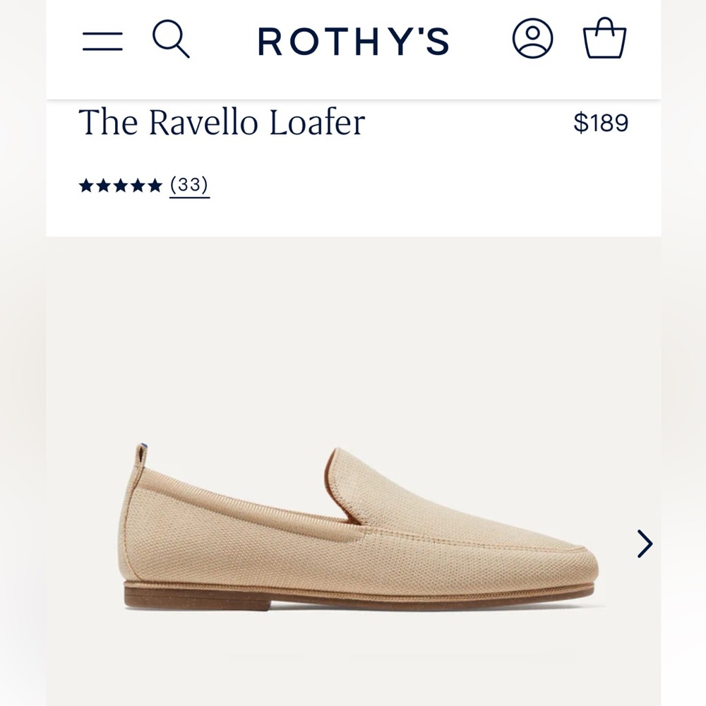 Rothy’s Mens Ravello in Sand - Size 8